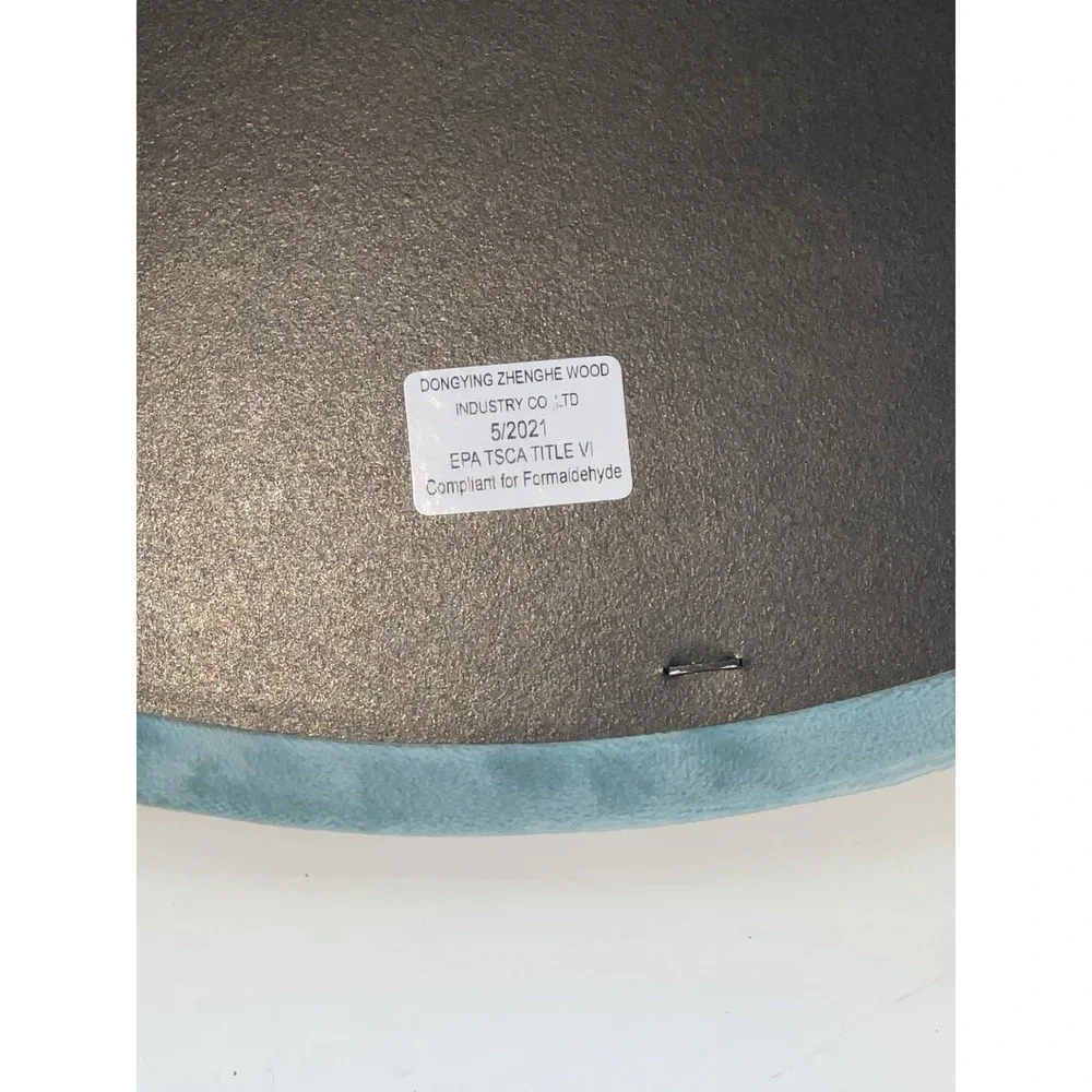 Contemporary Velvet upholstered Round Handmade Wall Accent Mirror‎